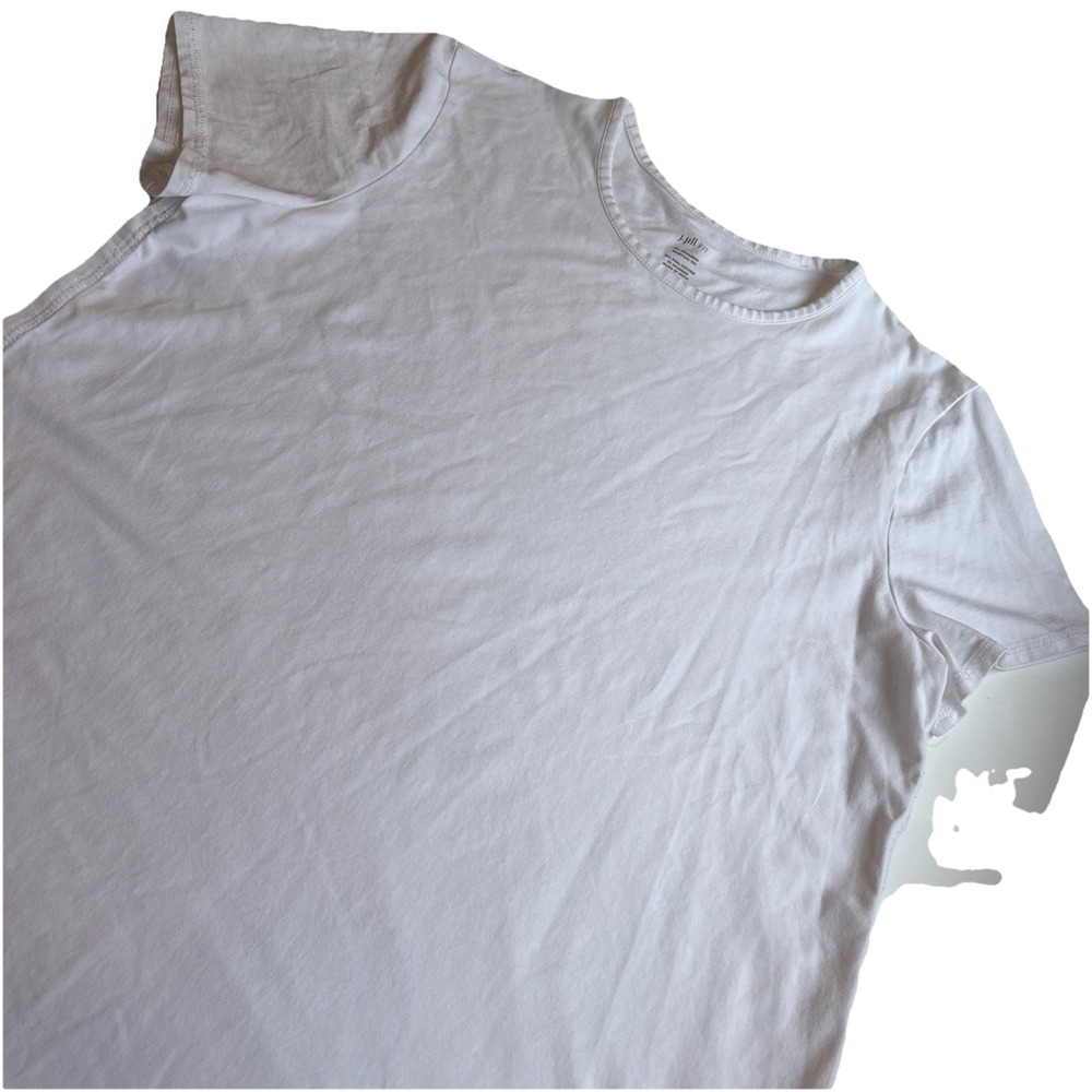 J.Jill Fit Progress Shirttail Tee Luxe Pima‎ Cotton Stretch White Women's LARGE